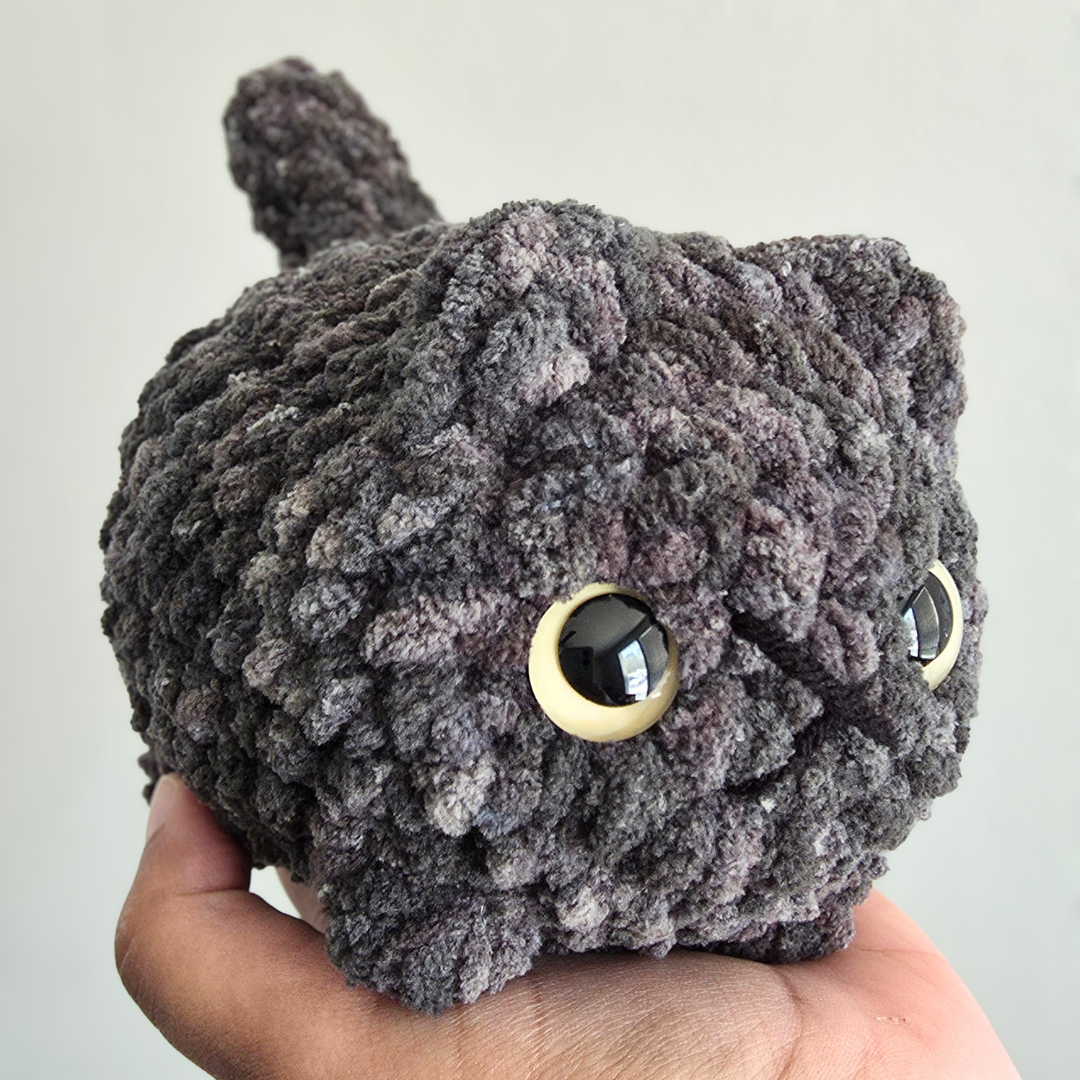 Crochet Chubby Kitten Plushies : Black