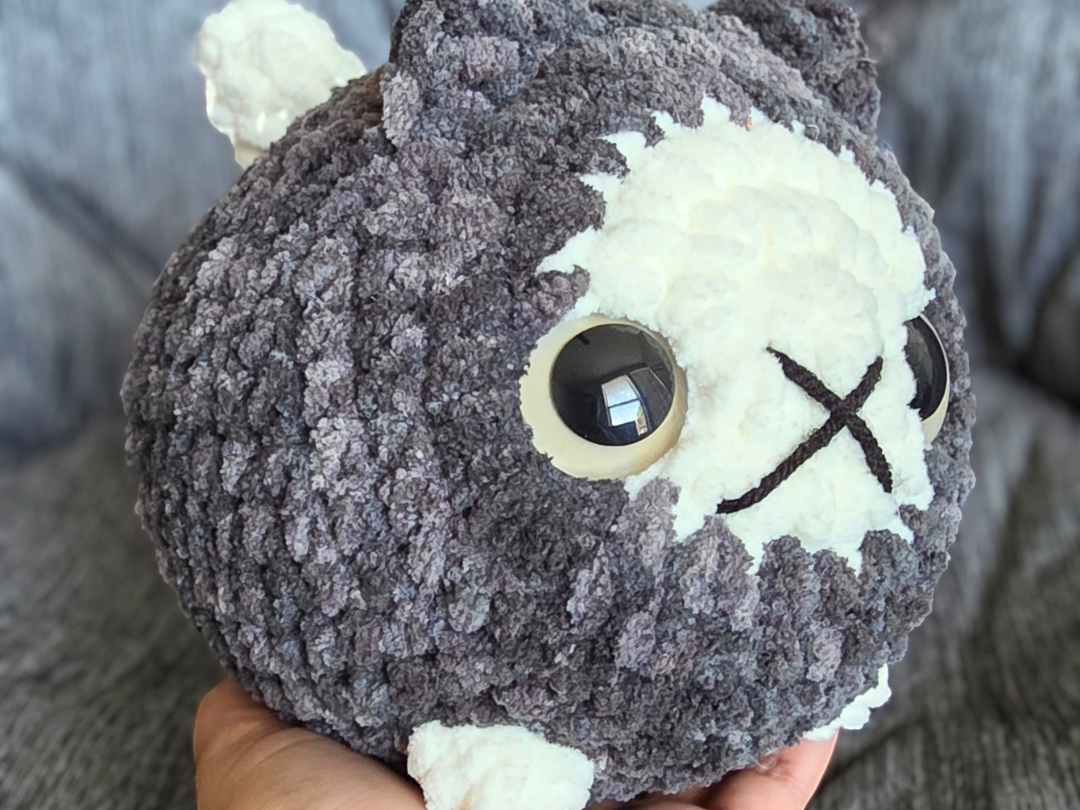 Crochet Chubby Cat Plushies: Black Tuxedo