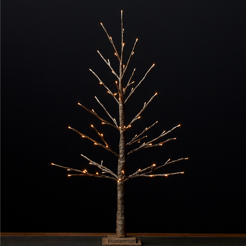 LED Lighted Gold Twig Tree 36"H