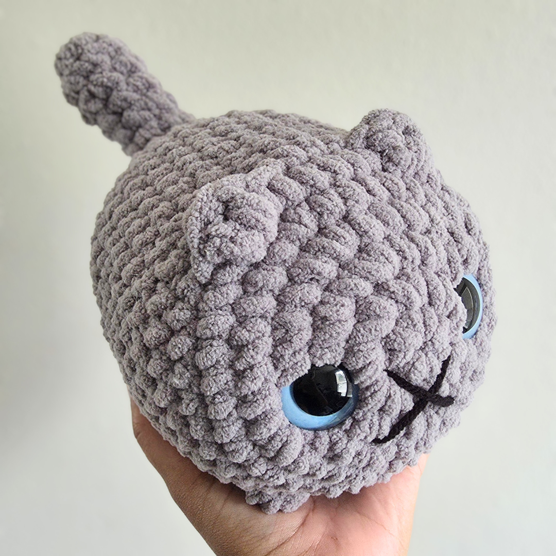 Crochet Chubby Cat Plushies: Gray
