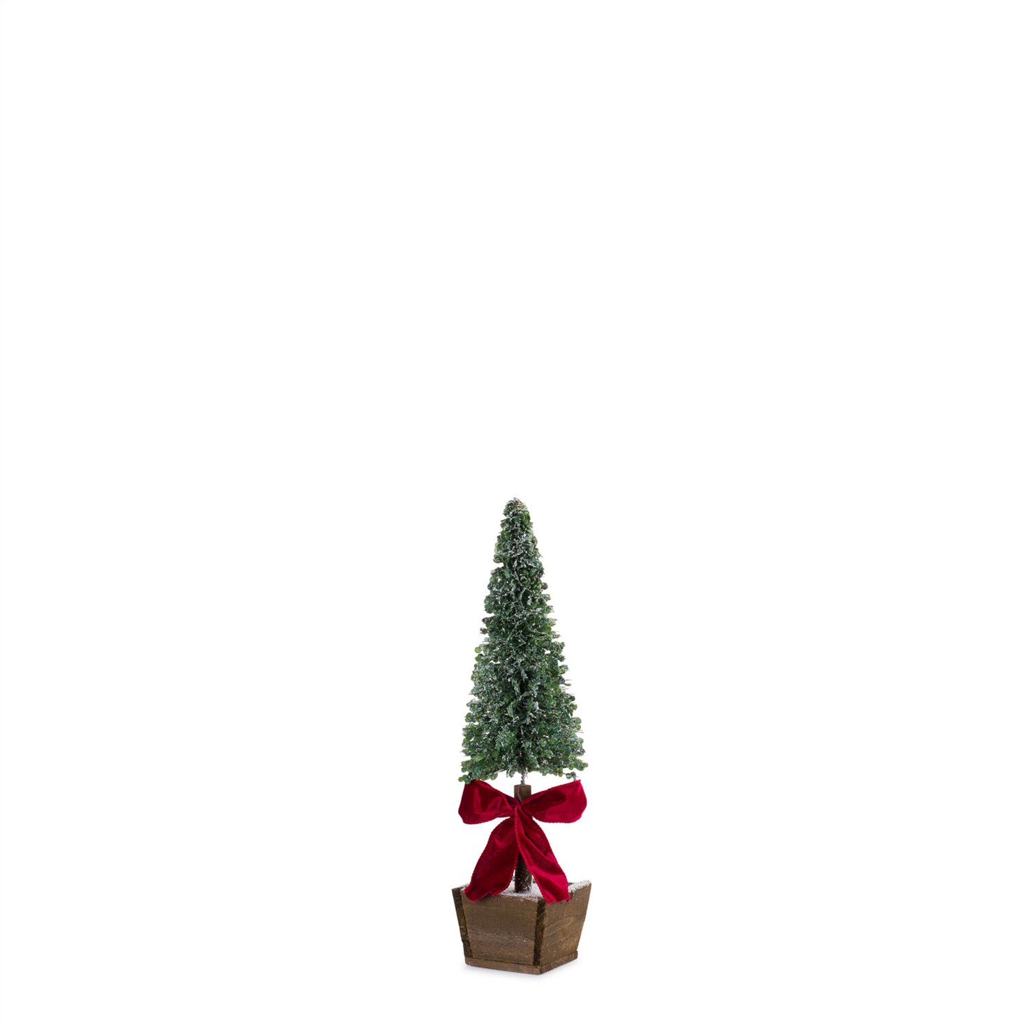 PVC Bottle Brush Design Pine Tree Decor with Bow (Set of 3)