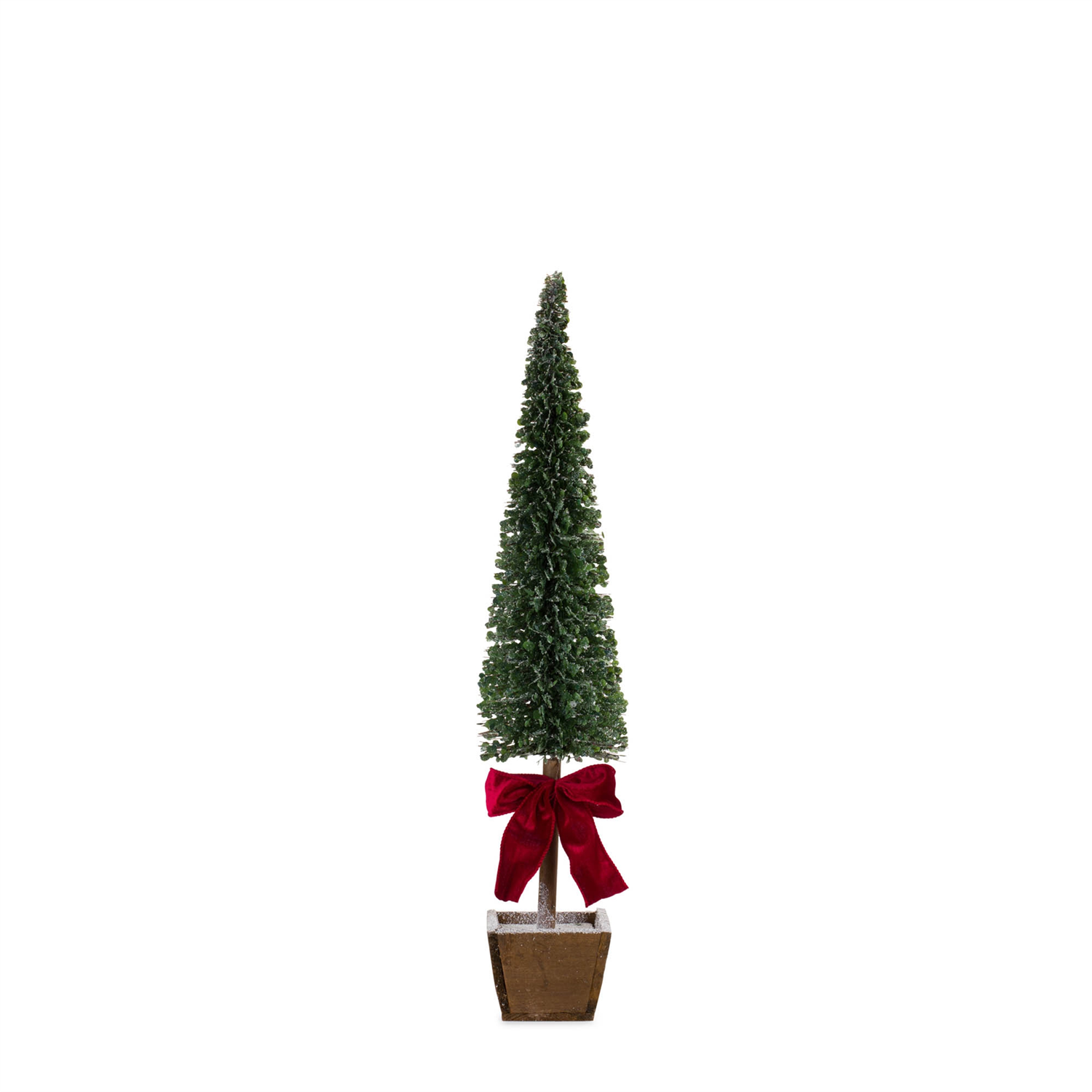 PVC Bottle Brush Design Pine Tree Decor with Bow (Set of 3)