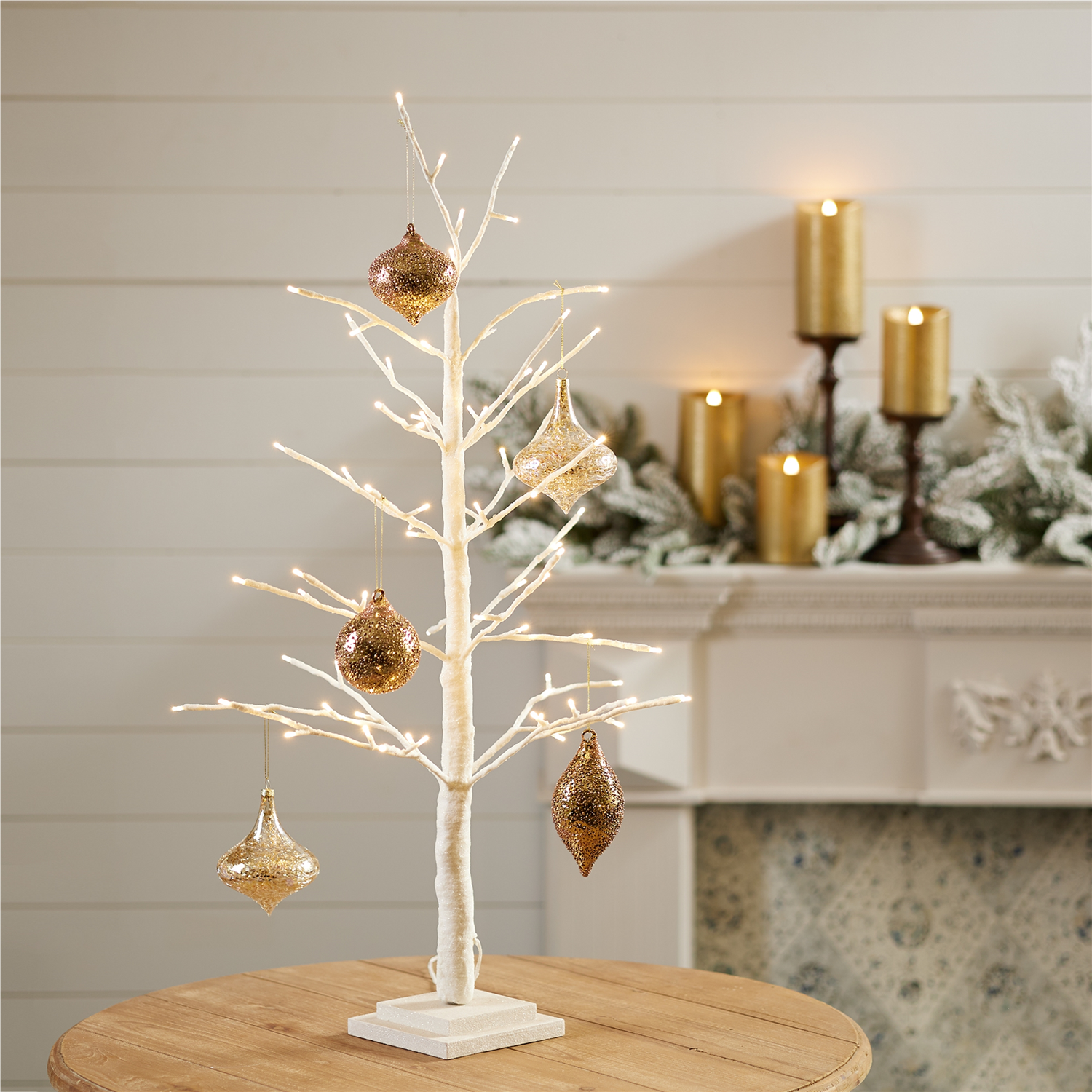LED Glittered Twig Tree 36"H