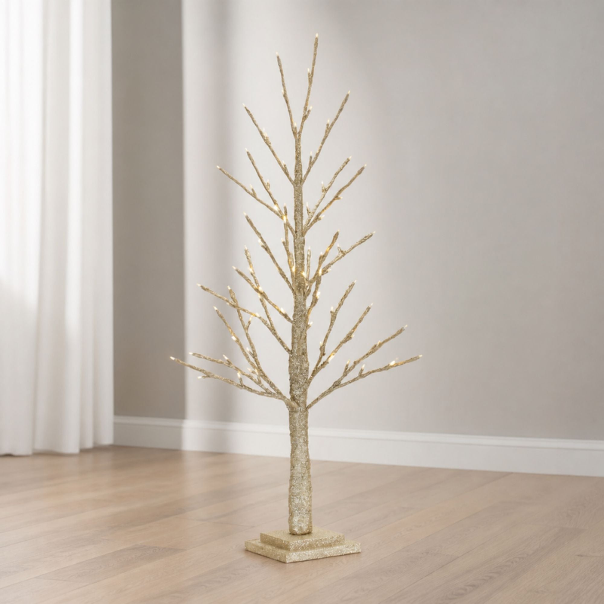 LED Lighted Gold Twig Tree 36"H